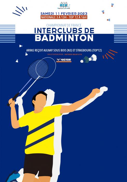 Le badminton club Arras dans le top 12 en direct vidéo sur notre site internet !!!