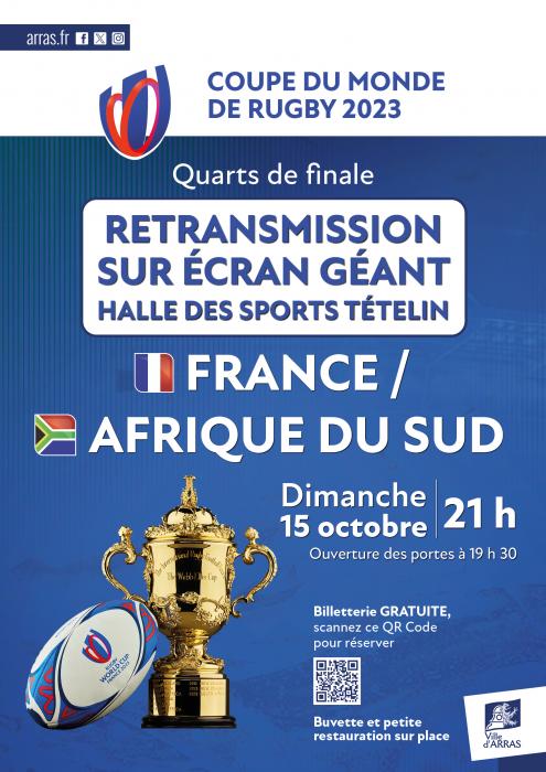 Le France - Afrique du sud sur écran géant à la Halle Tételin