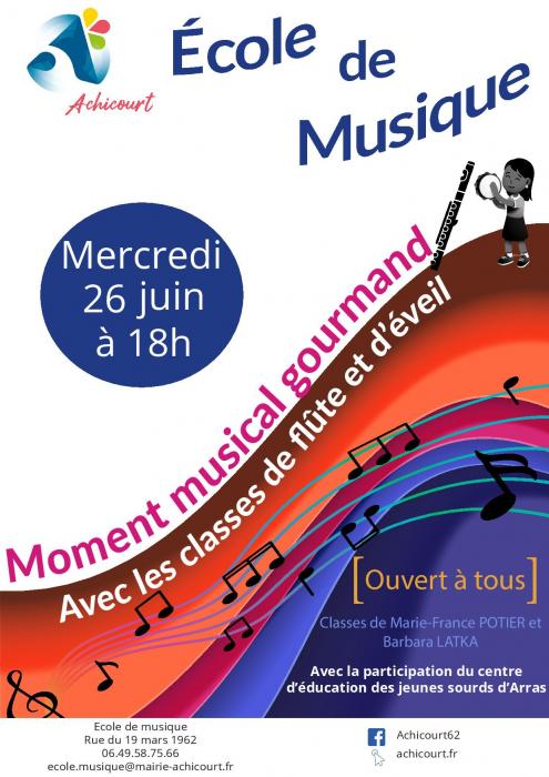 Un moment musical gourmand à l'école de musique d’Achicourt