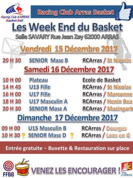 Matchs ce we au Rca Basket