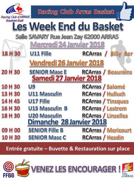 Matchs ce we au Rca Basket