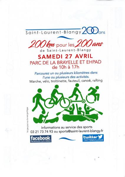 200 kms pour les 200 ans de Saint Laurent Blangy!!!!