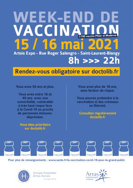 Nocturnes ce week end au centre de vaccination à Artois Expo!!
