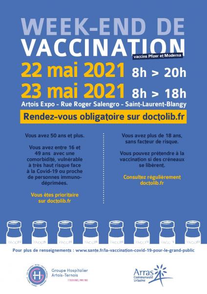 Nouveau week end de vaccination à Artois Expo!!