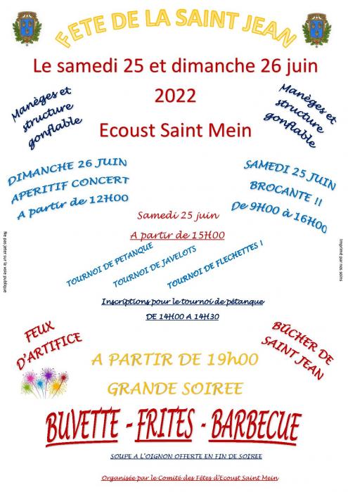 Ecoust Saint Mein fête la Saint Jean