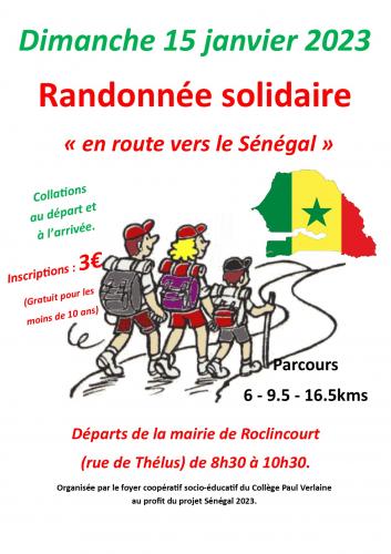 Une randonnée solidaire pour le projet "en route pour le Sénégal"