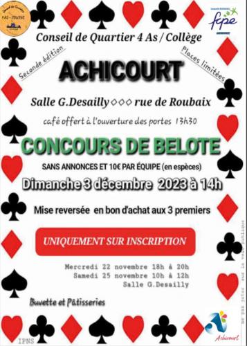 Un concours de belote à Achicourt