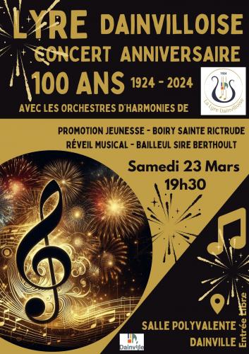 Le concert anniversaire du centenaire de la Lyre Dainvilloise