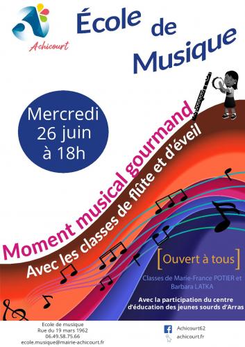 Un moment musical gourmand à l'école de musique d’Achicourt