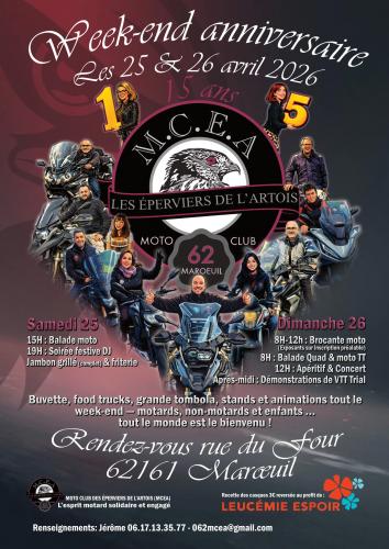 Le Moto Club des Eperviers de l'Artois fête ses 15 ans sur un weekend  