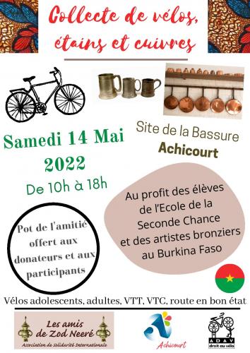 Une collecte de vélos, étains et cuivres pour la bonne cause à Achicourt 