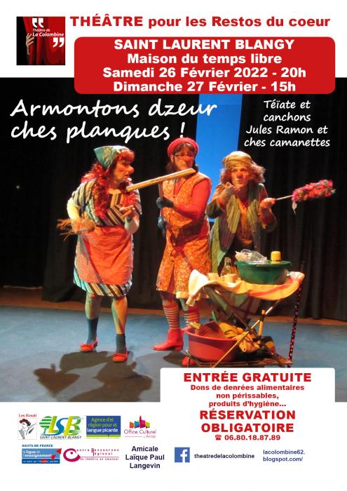 Du théâtre à Saint Laurent Blangy pour les Restos du cœur!!!!!